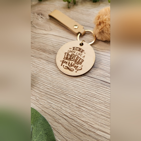 Keychain Wristlet & Puff with Laser Engraved Charm - Picture 11 of 11